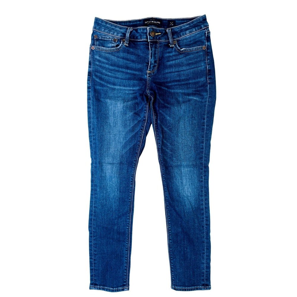 Lucky Brand Womens Skinny Jeans Medium Wash Blue Size 4 27 Mid Rise Stretch